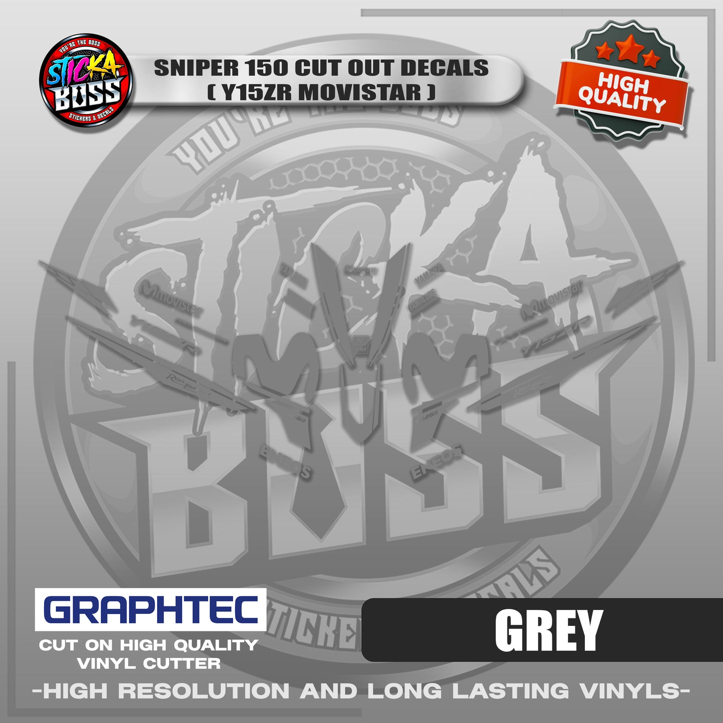 SNIPER 150 CUT OUT DECALS ( Y15ZR MOVISTAR ) | VINYL WATERPROOF CUT-OUT STICKER DECALS