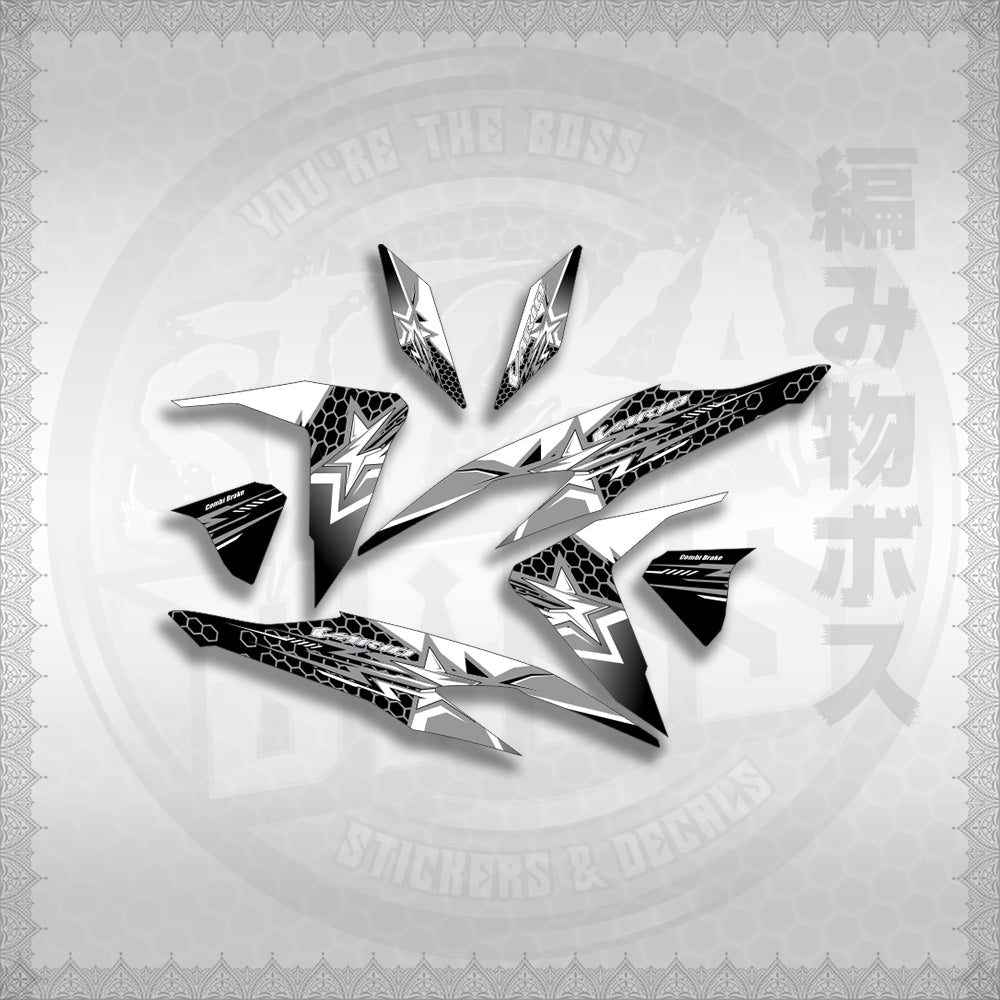 STICKER DECALS for CLICK V2 (CV220VA3) By STICKABOSS (SOFIE LAMINATED WATERPROOF)