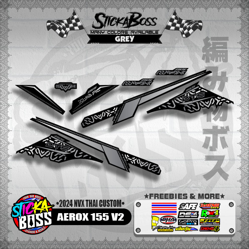 AEROX 155 V2 DECALS ( 2024 NVX THAI CUSTOM )【WITH FREEBIES】