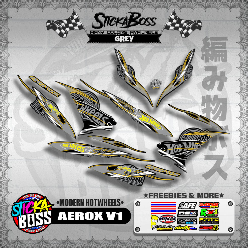 AEROX V1 DECALS ( MODERN HOTWHEELS )【WITH FREEBIES】