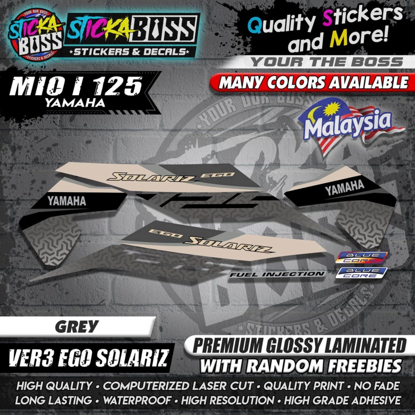 Mio i 125 Malaysian Decals ( Ver3 Ego Solariz )【WITH FREEBIES】Malaysia Concept