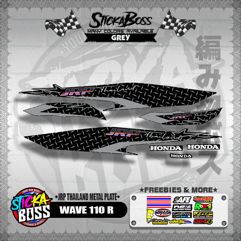WAVE 110 R DECALS ( JRP THAILAND METAL PLATE )【WITH FREEBIES】