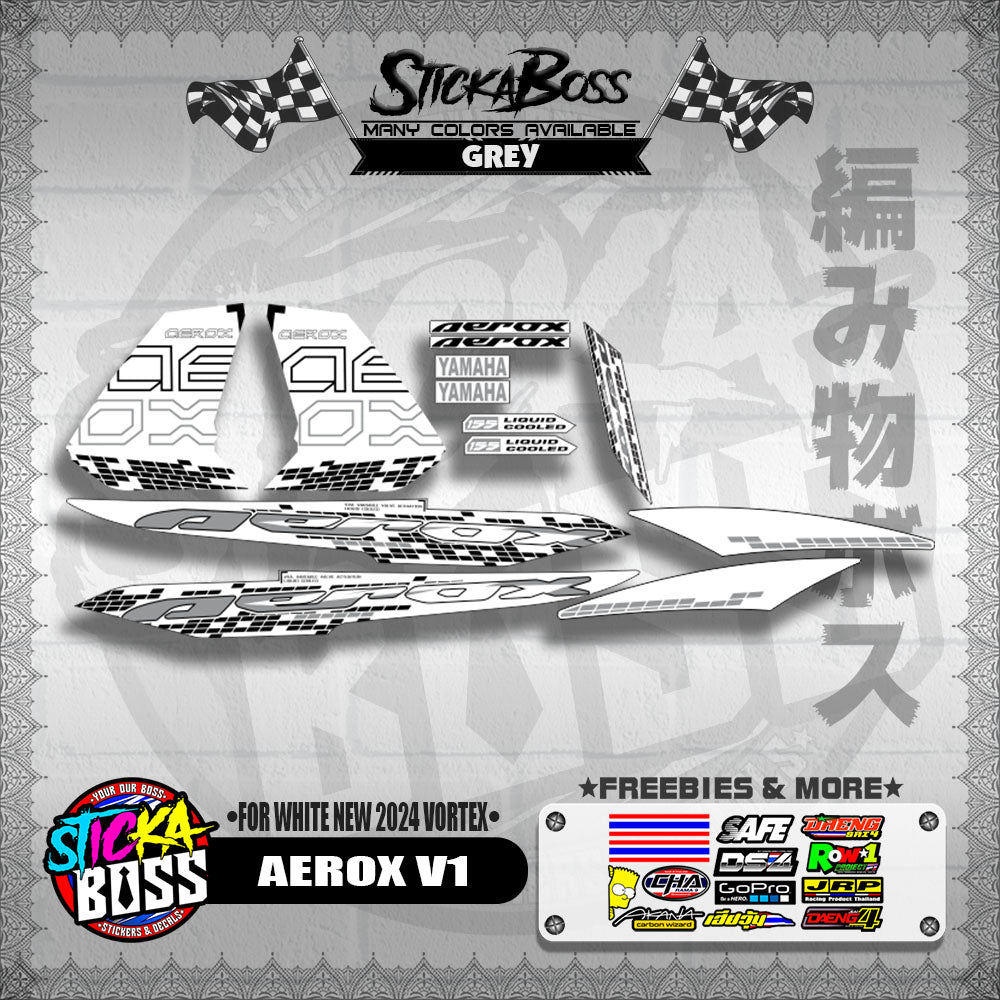 AEROX 155 V1 DECALS ( FOR WHITE NEW 2024 VORTEX )【WITH FREEBIES】