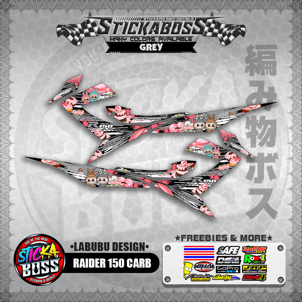 RAIDER 150 CARB STICKER DECALS ( LABUBU DESIGN )【WITH FREEBIES】