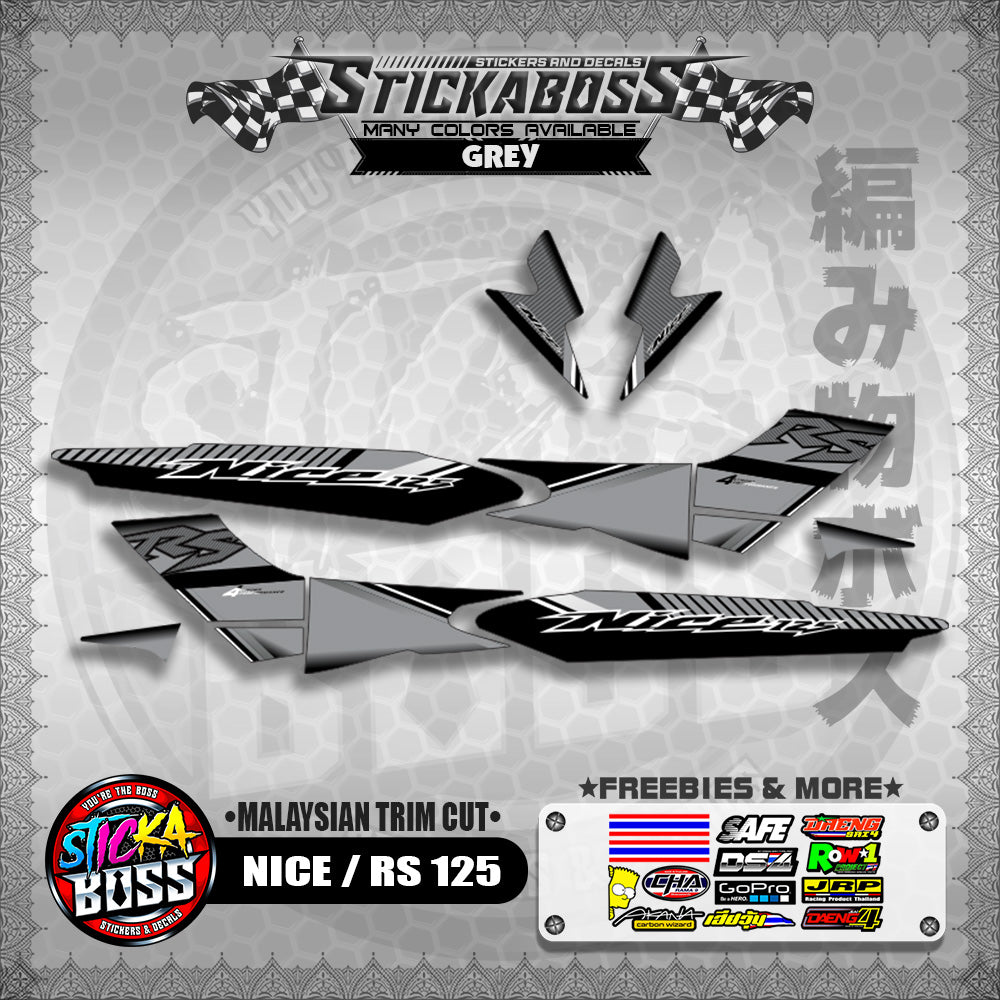 NICE / RS 125 STICKER DECALS ( MALAYSIAN TRIM CUT )【WITH FREEBIES】