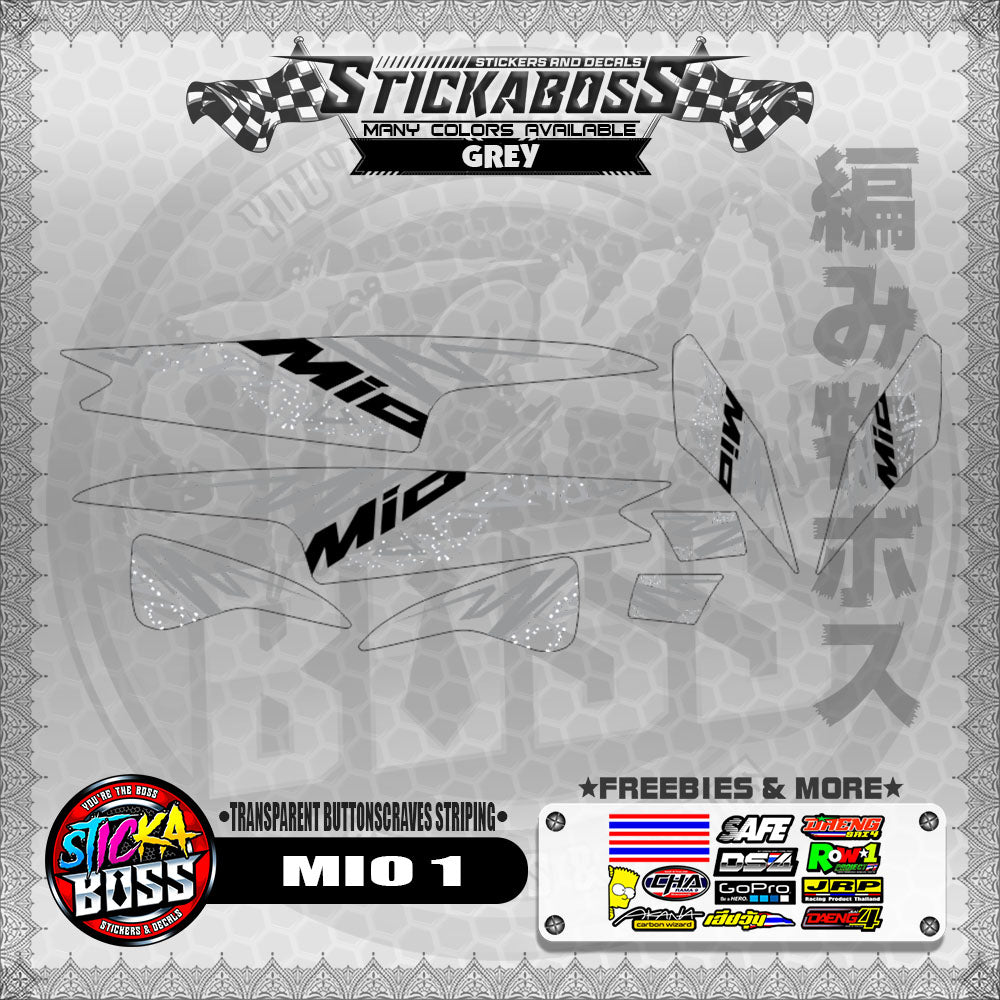 【PREMIUM UV PRINT】TRANSPARENT MIO 1 DECALS ( BUTTONSCRAVES STRIPING )【WITH FREEBIES】