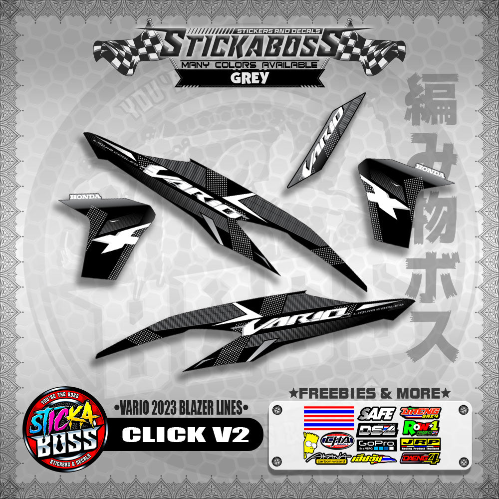 CLICK V2 STICKER DECALS ( VARIO 2023 BLAZER LINES )【WITH FREEBIES】