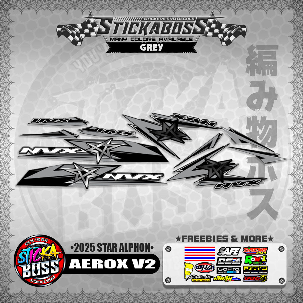 AEROX V2 INDO STICKER DECALS ( 2025 STAR ALPHON )【WITH FREEBIES】
