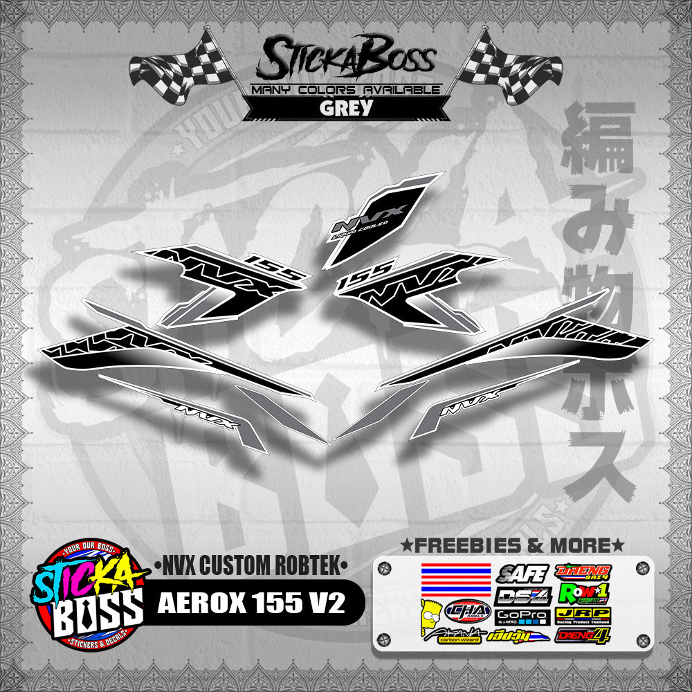 AEROX 155 V2 DECALS ( NVX CUSTOM ROBTEK )【WITH FREEBIES】