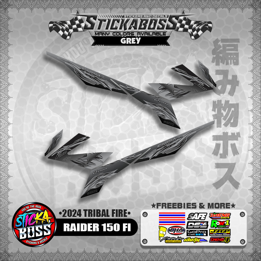 RAIDER 150 FI STICKER DECALS ( 2024 TRIBAL FIRE )【WITH FREEBIES】