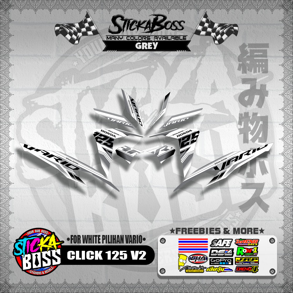 CLICK 125 V2 MALAYSIAN DECALS ( FOR WHITE PILIHAN VARIO )【WITH FREEBIES】