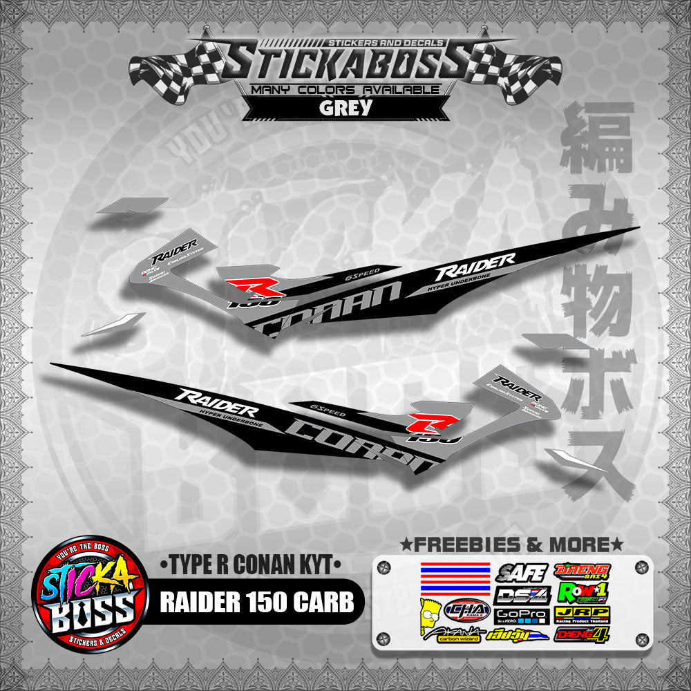 RAIDER 150 CARB DECALS ( TYPE R CONAN KYT )【WITH FREEBIES】