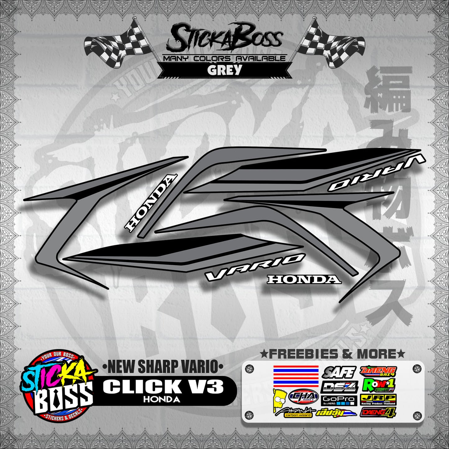 CLICK V3 DECALS ( NEW SHARP VARIO )【WITH FREEBIES】