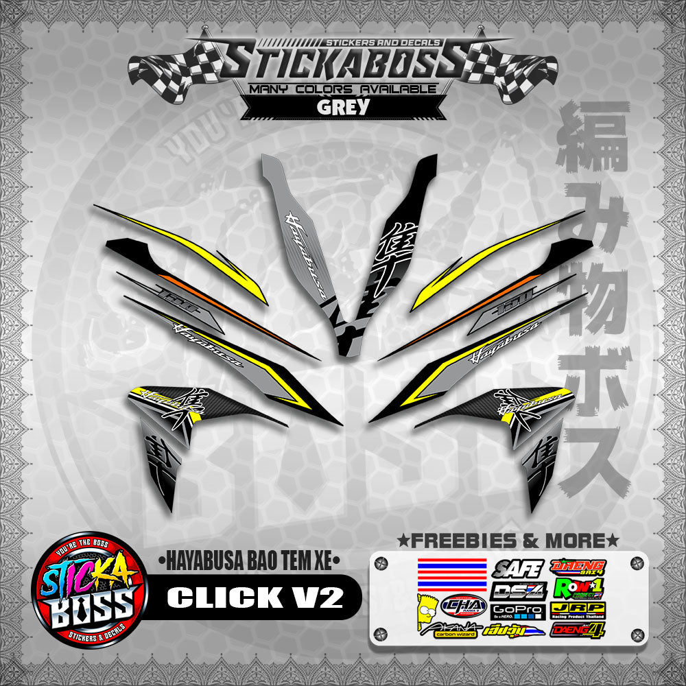 CLICK V2 INDO STICKER DECALS ( HAYABUSA BAO TEM XE )【WITH FREEBIES】