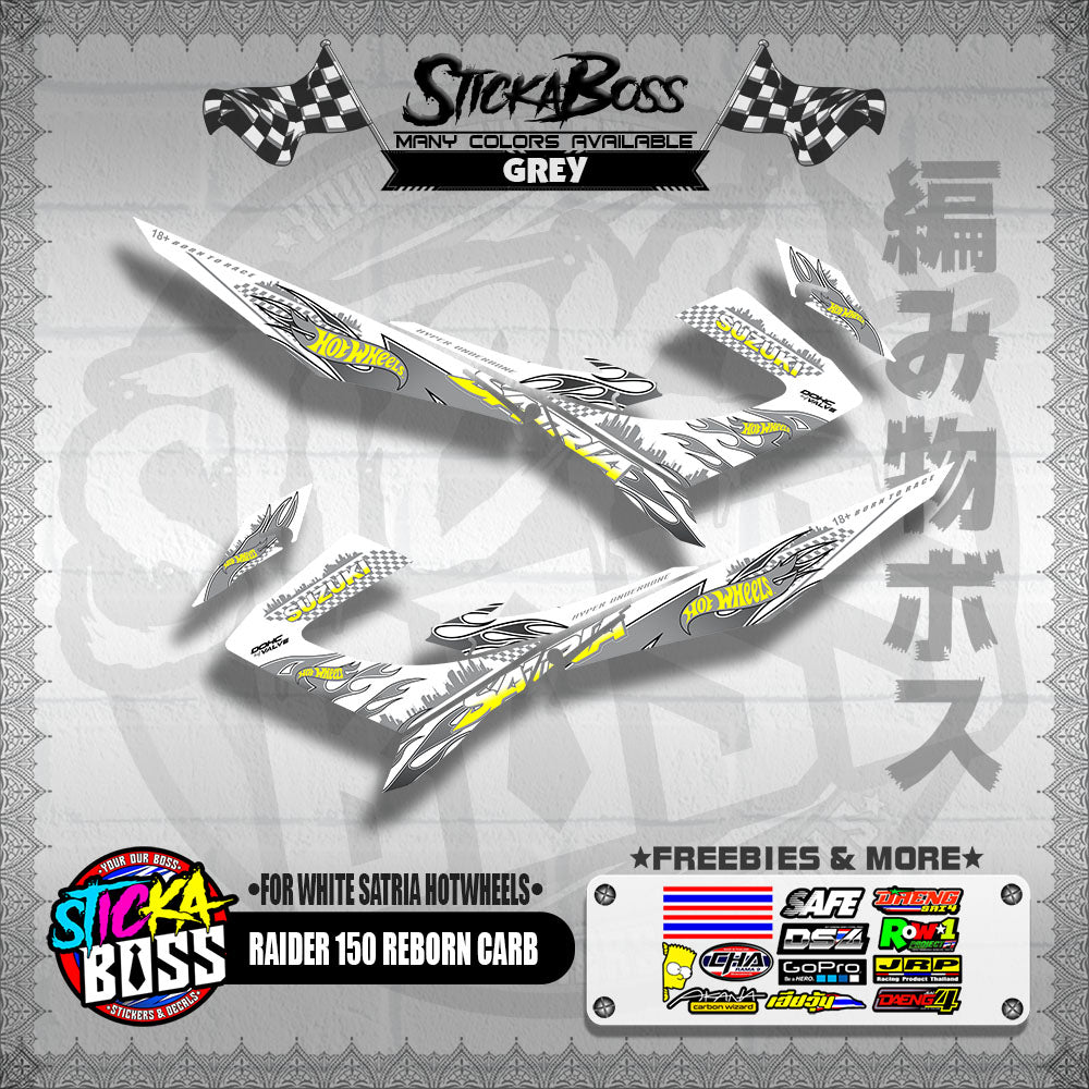 RAIDER 150 REBORN CARB DECALS ( FOR WHITE SATRIA HOTWHEELS )【WITH FREEBIES】
