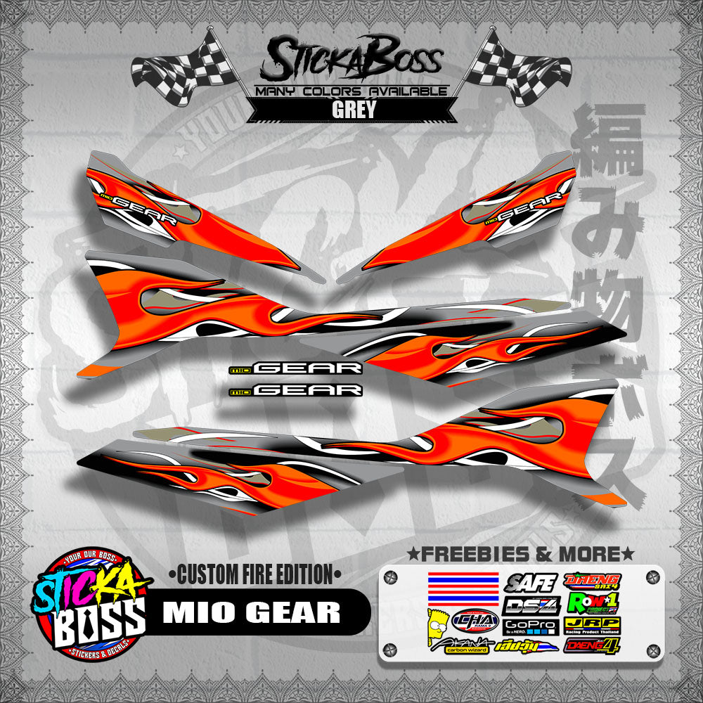 MIO GEAR DECALS ( CUSTOM FIRE EDITION )【WITH FREEBIES】