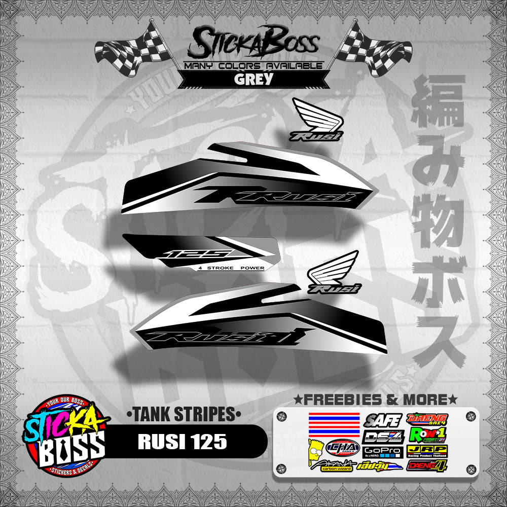 RUSI 125 DECALS ( TANK STRIPES )【WITH FREEBIES】