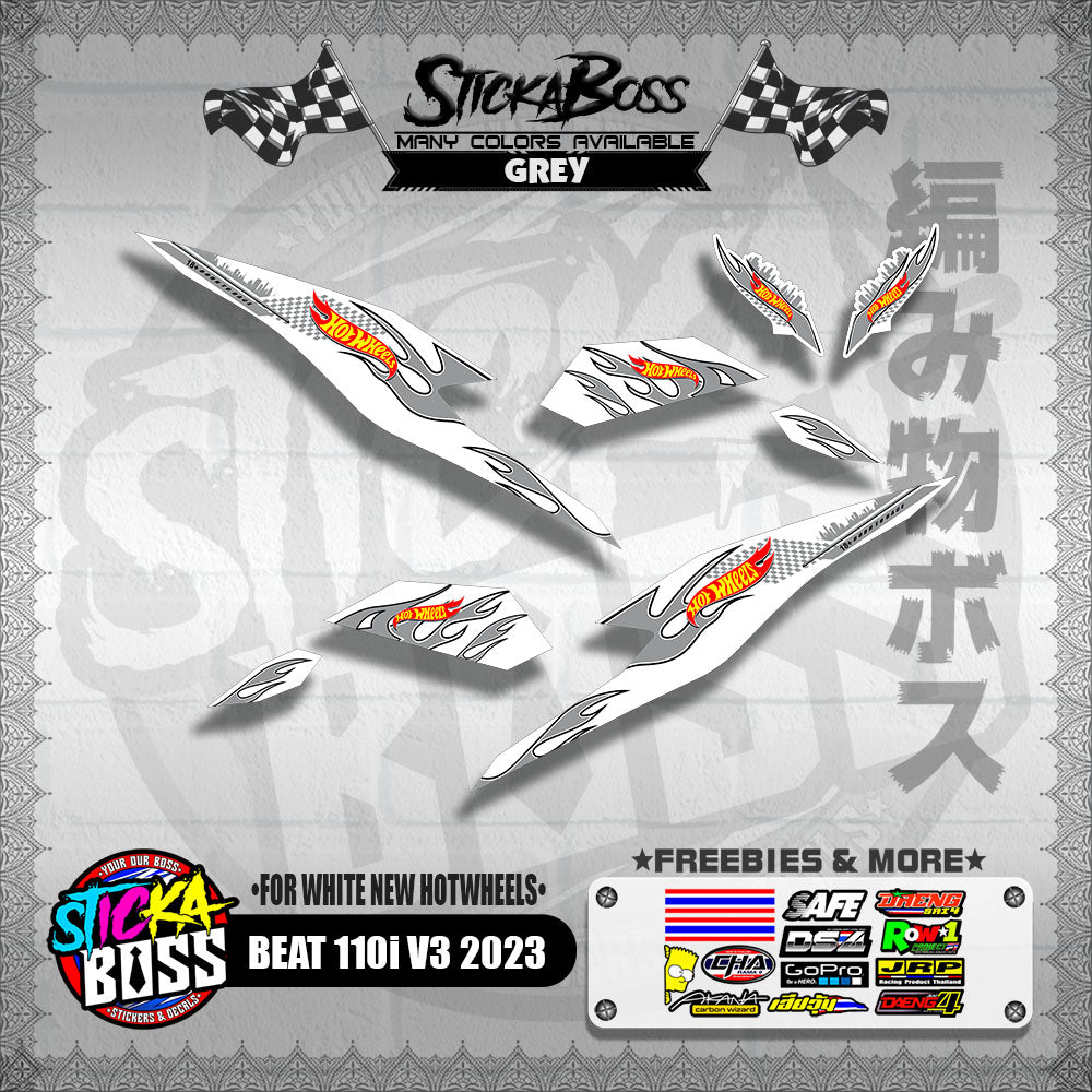 BEAT 110i V3 2023 DECALS ( FOR WHITE NEW HOTWHEELS )【WITH FREEBIES】