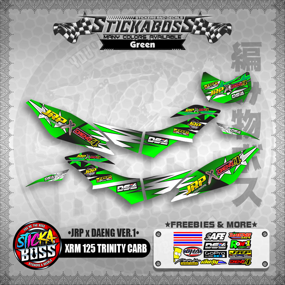 XRM 125 TRINITY CARB DECALS - (JRP x DAENG VER.1)【PREMIUM GLOSSY LAMINATED】