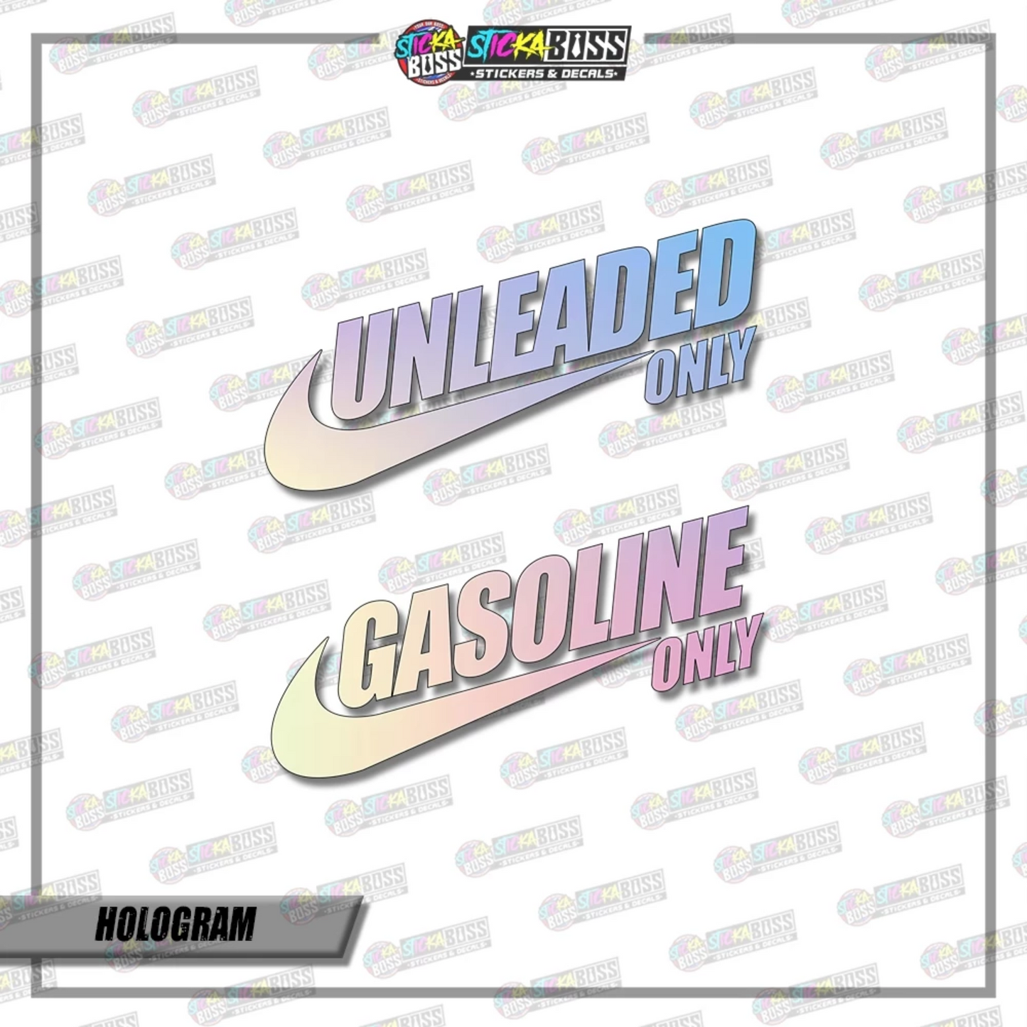 UNLEADED AND GASOLINE ( VINYL CUT-OUT STICKER DECALS )【Stickaboss】
