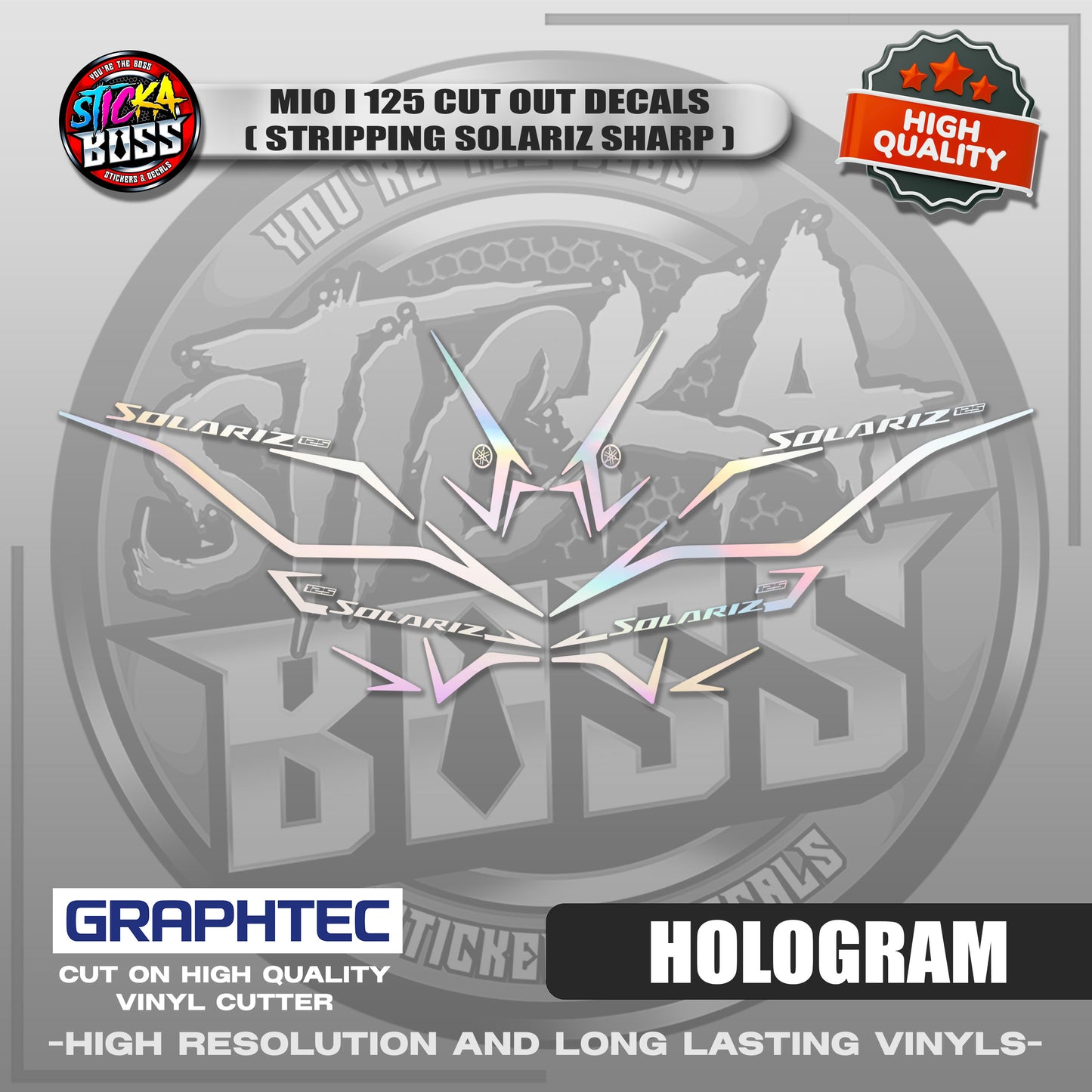 MIO I 125 CUT OUT DECALS ( STRIPPING SOLARIZ SHARP ) | VINYL WATERPROOF CUT-OUT STICKER DECALS