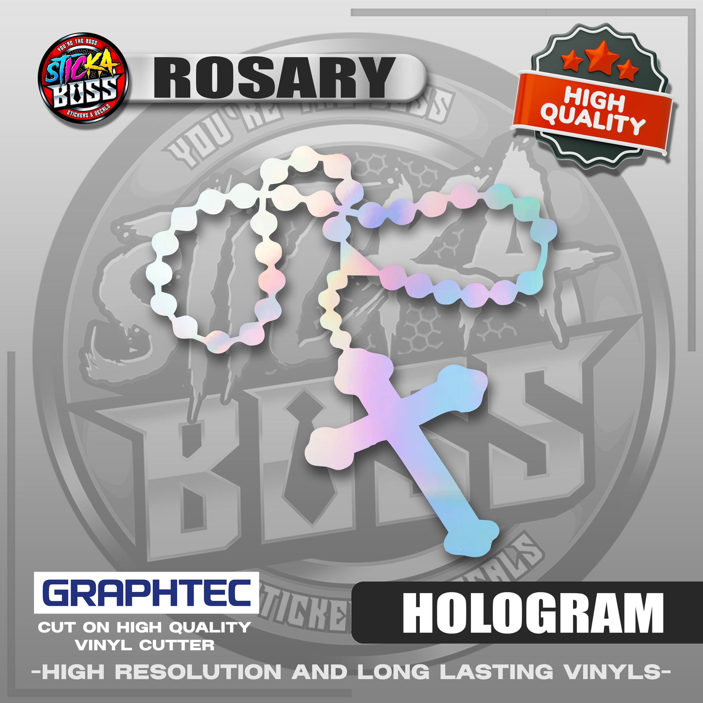 ROSARY | VINYL WATERPROOF CUT-OUT STICKER DECALS【Stickaboss】