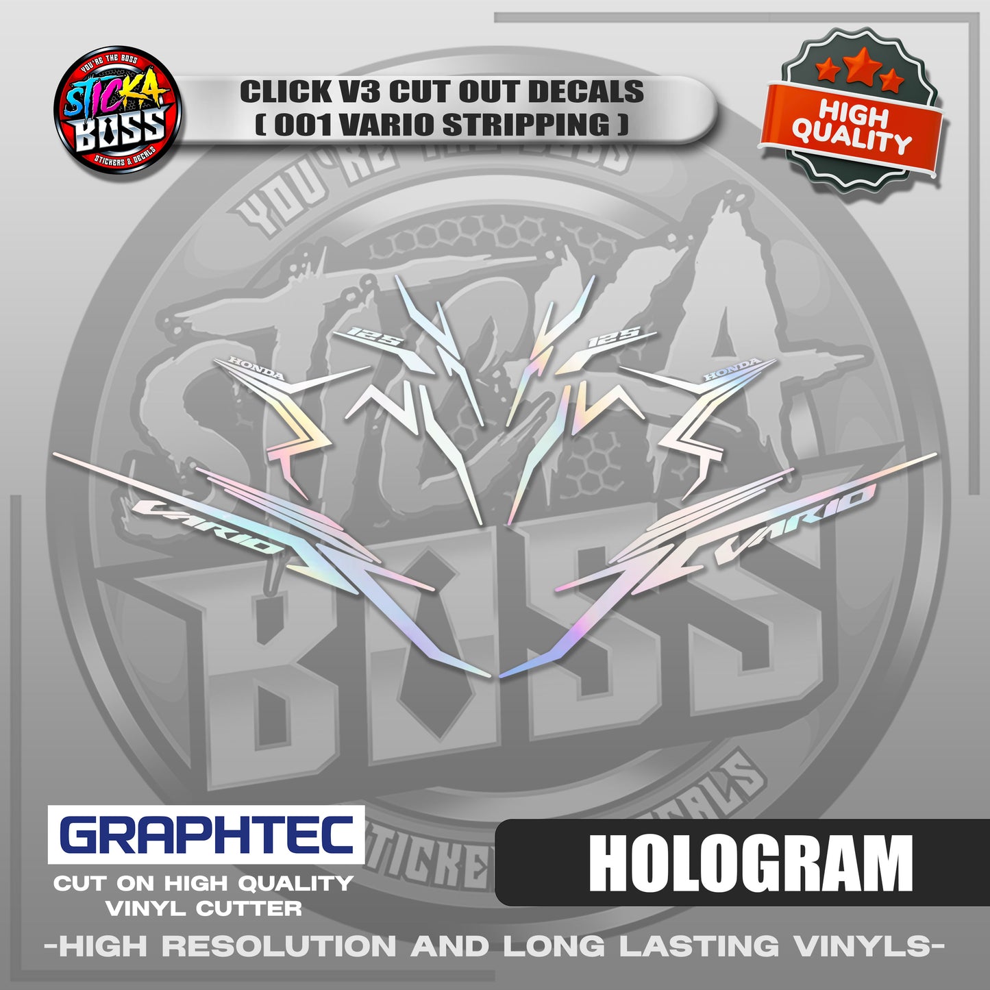 CLICK V3 CUT OUT DECALS ( 2025 VARIO STRIPPING 001 ) | VINYL WATERPROOF CUT-OUT STICKER DECALS