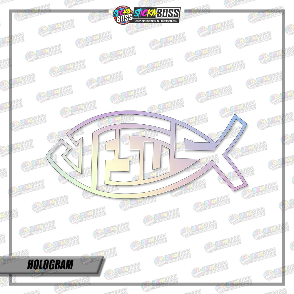 JESUS FISH (VINYL CUT-OUT STICKER DECALS )【Stickaboss】
