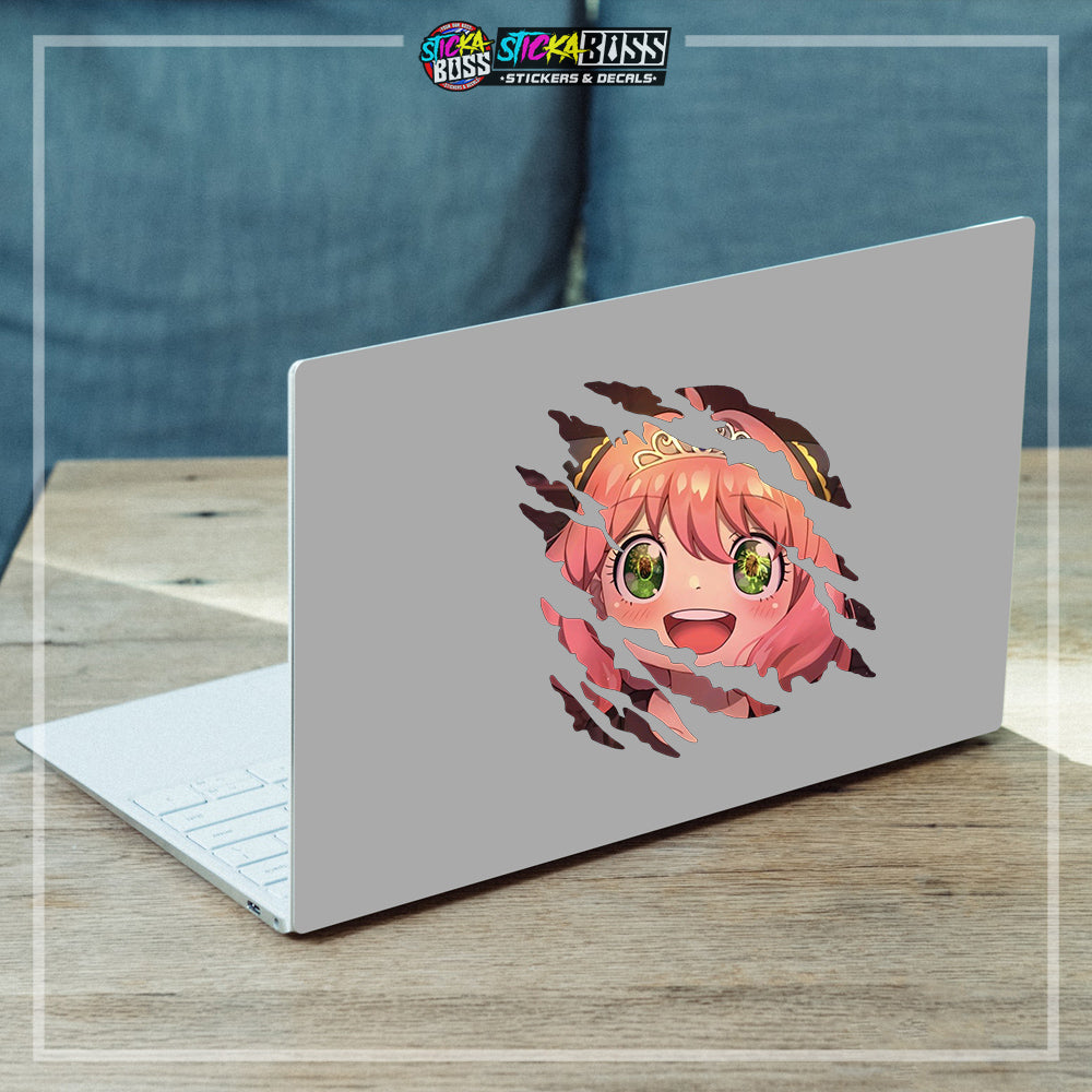 ANYA SPY X FAMILY | ANIME SCRATCH STICKER【VINYL PRINTED】( LAMINATED / WATERPROOF )【Stickaboss】