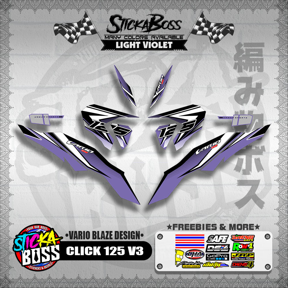 CLICK 125 V3 DECALS ( VARIO BLAZE DESIGN )【WITH FREEBIES】