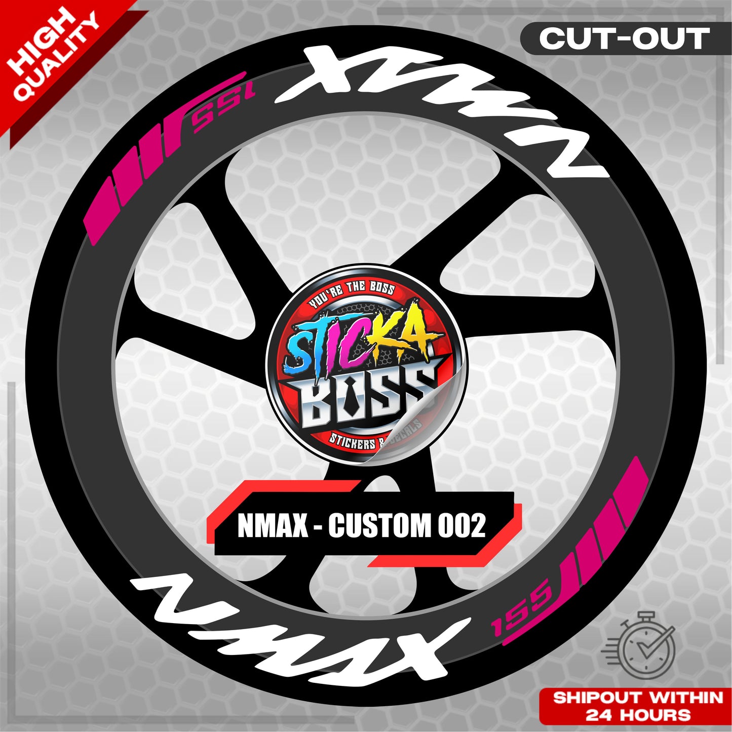 NMAX 155 MAG STICKER SET ( 2 MAGS ) - CUSTOM 002 | VINYL WATERPROOF CUT-OUT DECALS