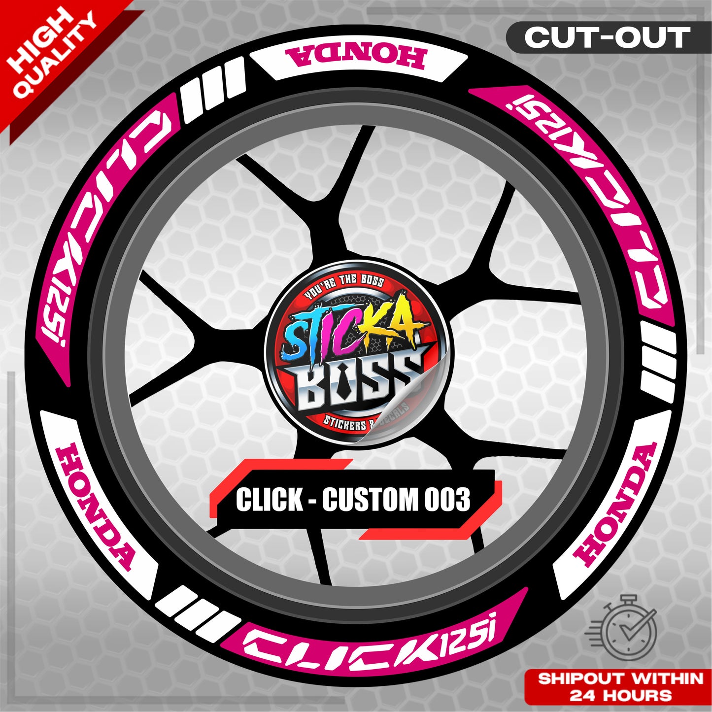 CLICK 125 MAGS STICKER SET ( 2 MAGS ) - CUSTOM 003 | VINYL WATERPROOF CUT-OUT DECALS