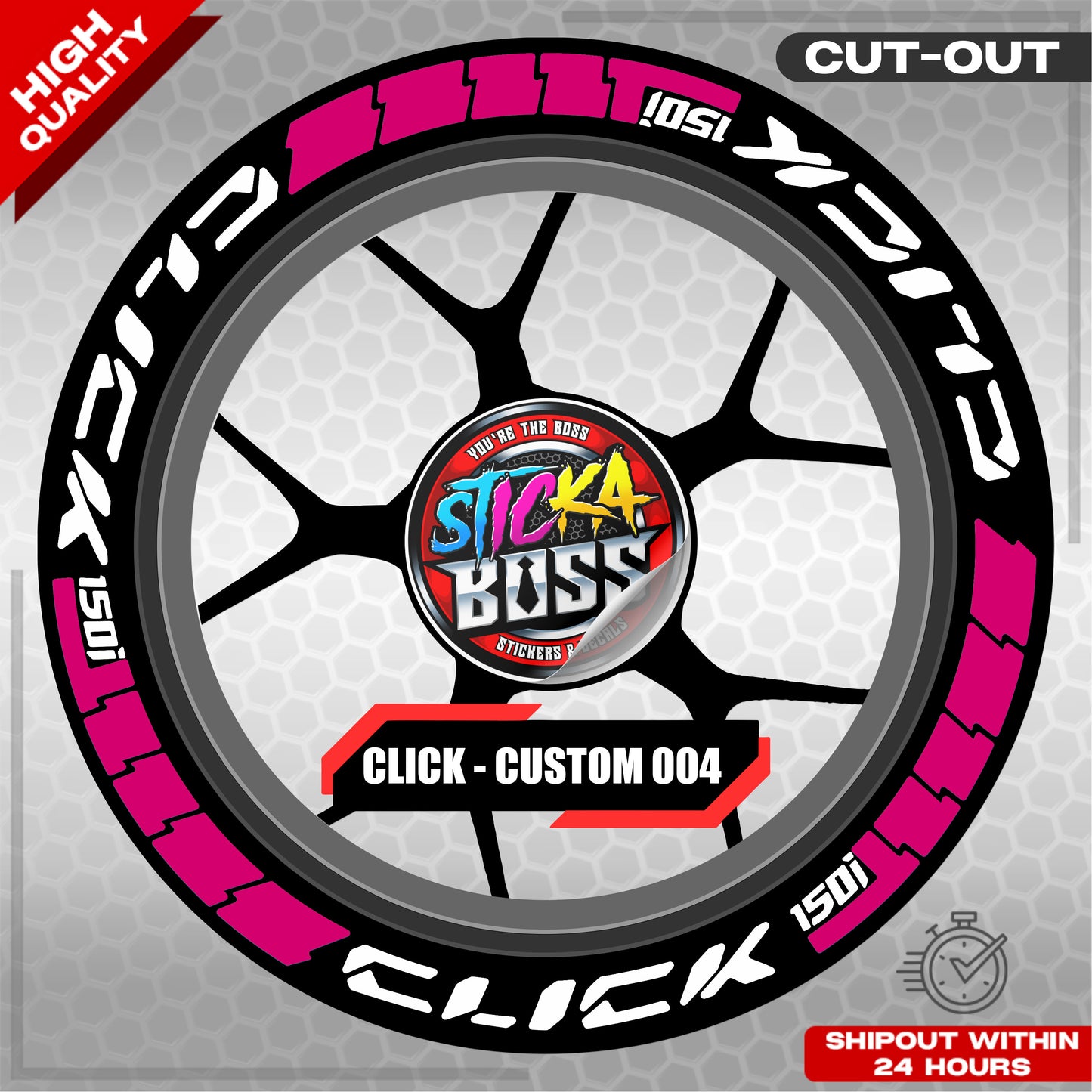 CLICK 150 MAGS STICKER SET ( 2 MAGS ) - CUSTOM 004 | VINYL WATERPROOF CUT-OUT DECALS