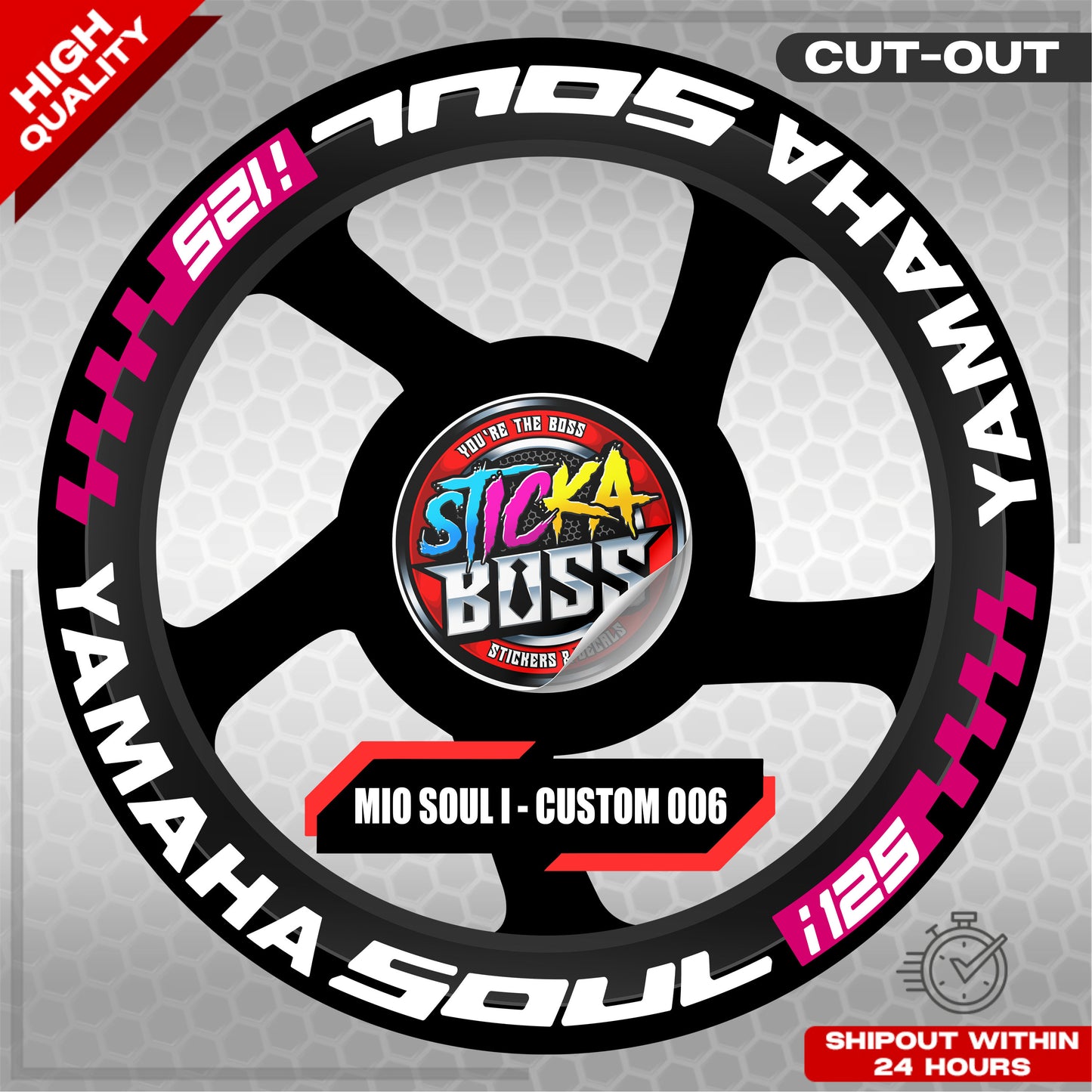 MIO SOUL I 125 MAG STICKER SET ( 2 MAGS ) - CUSTOM 006 | VINYL WATERPROOF CUT-OUT DECALS