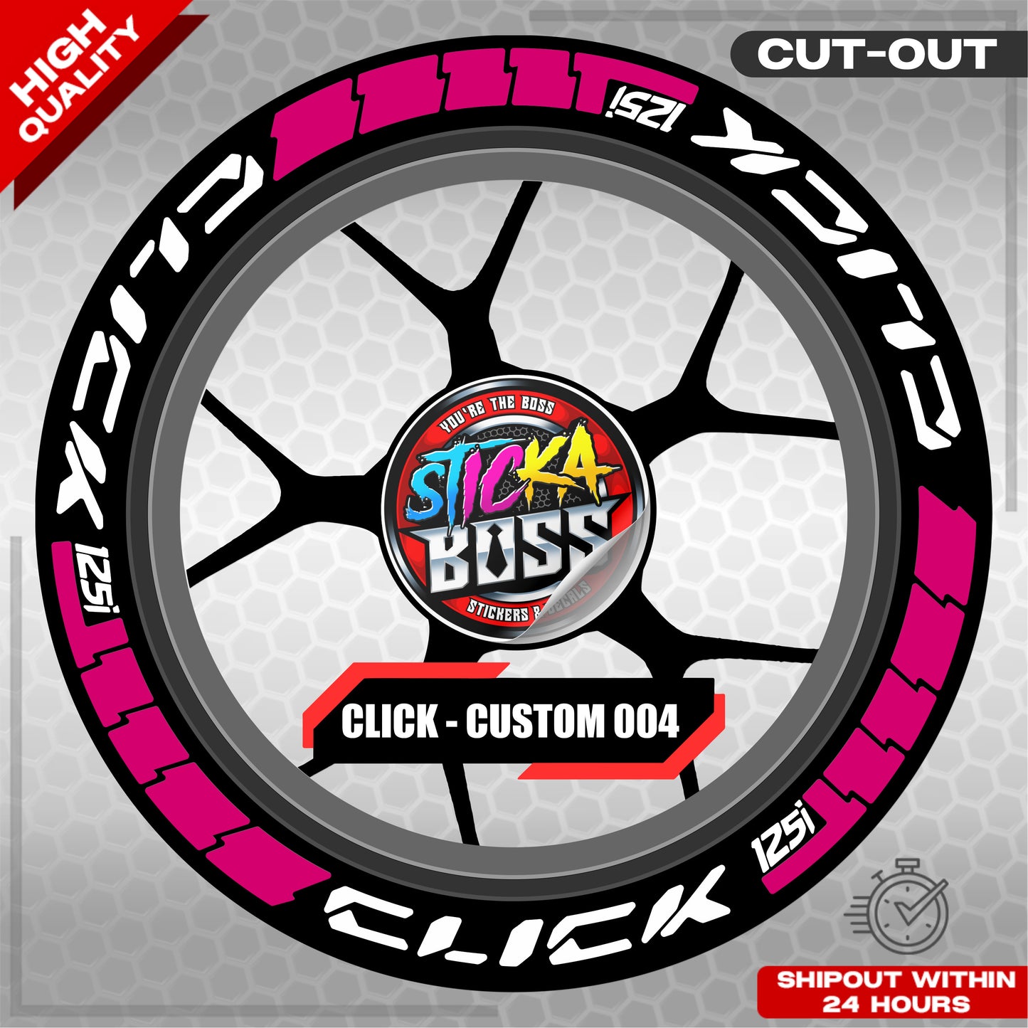 CLICK 125 MAGS STICKER SET ( 2 MAGS ) - CUSTOM 004 | VINYL WATERPROOF CUT-OUT DECALS