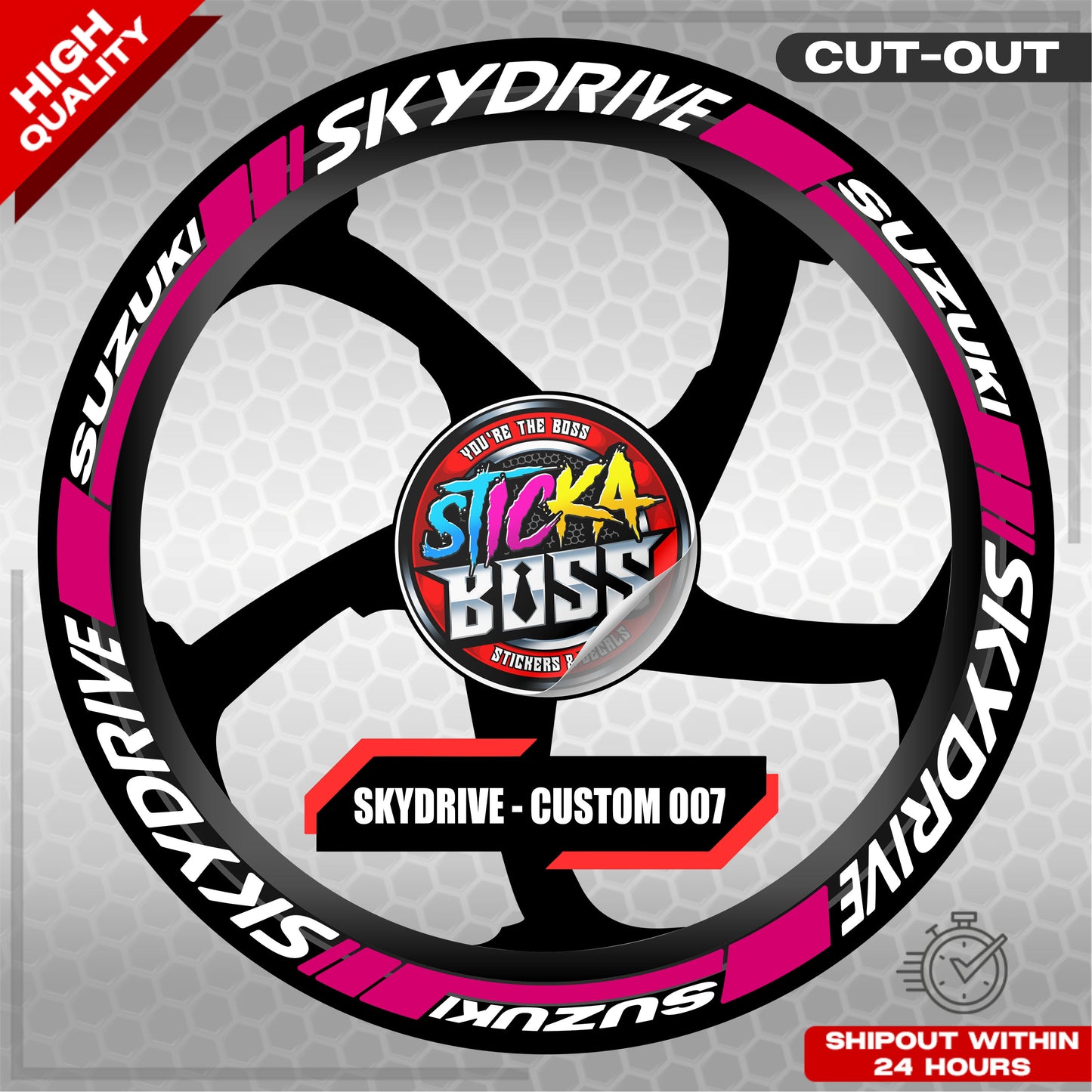 SKYDRIVE MAG STICKER SET ( 2 MAGS ) - CUSTOM 007 | VINYL WATERPROOF CUT-OUT DECALS