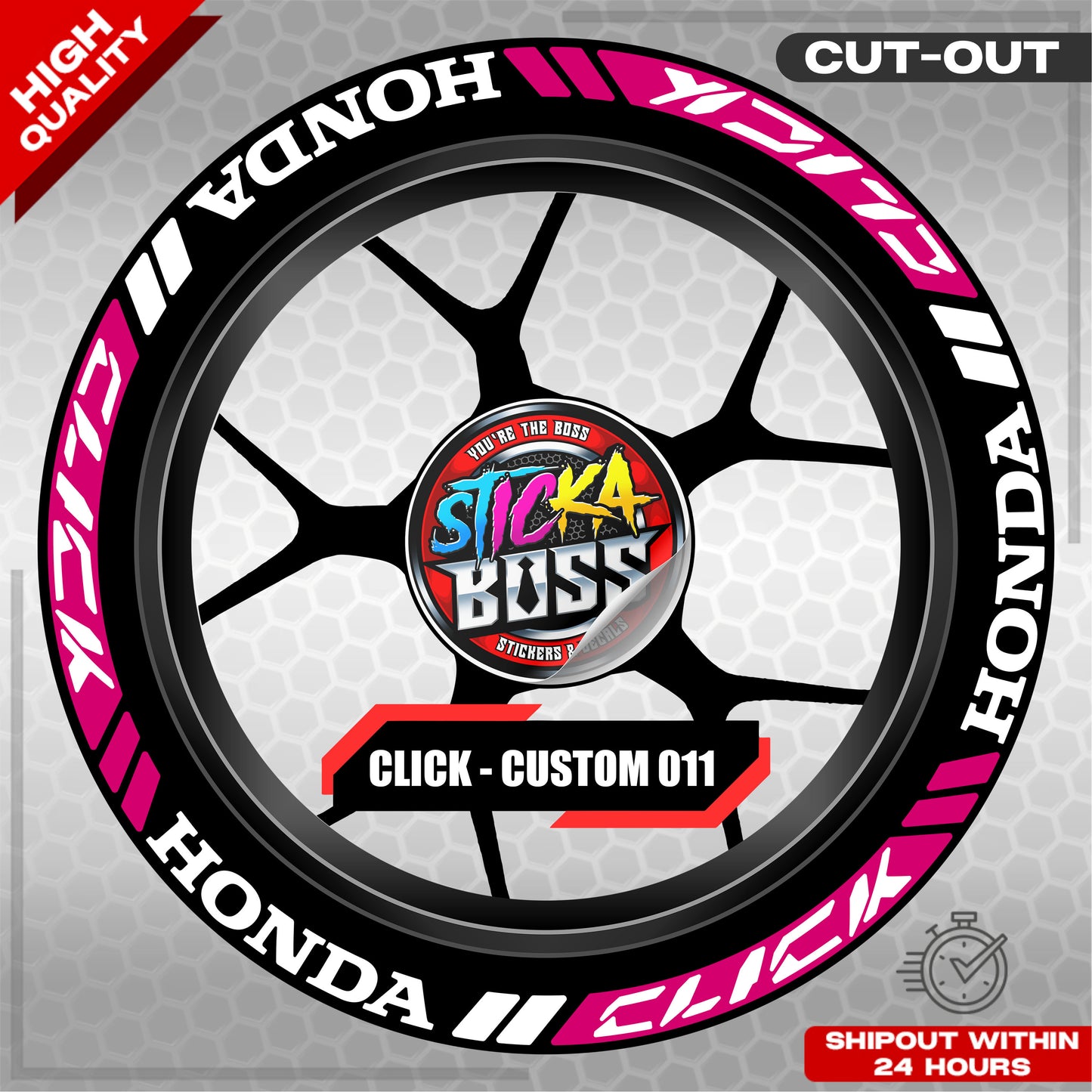 CLICK 125 / 150 / 160 MAG STICKER SET ( 2 MAGS ) - CUSTOM 011 | VINYL WATERPROOF CUT-OUT DECALS