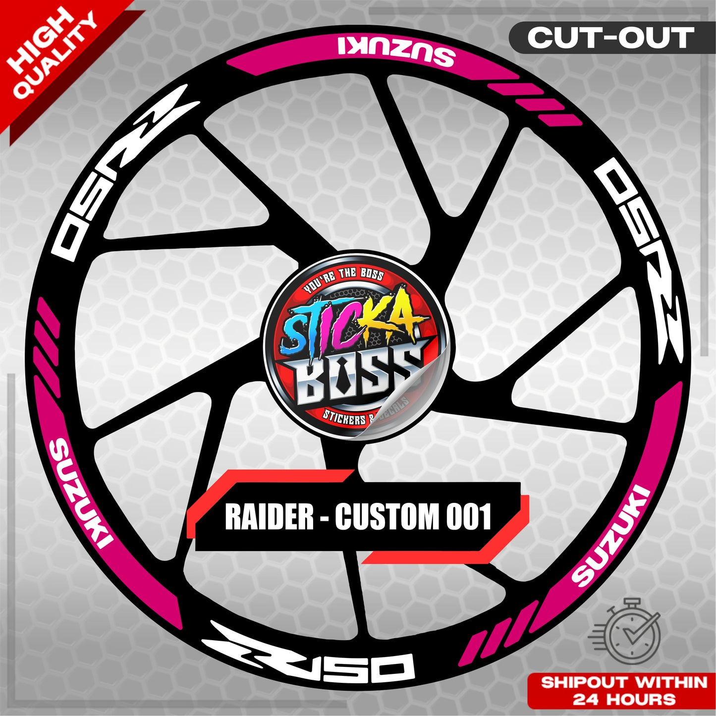RAIDER R150 MAG STICKER SET ( 2 MAGS ) - CUSTOM 001 | VINYL WATERPROOF CUT-OUT DECALS