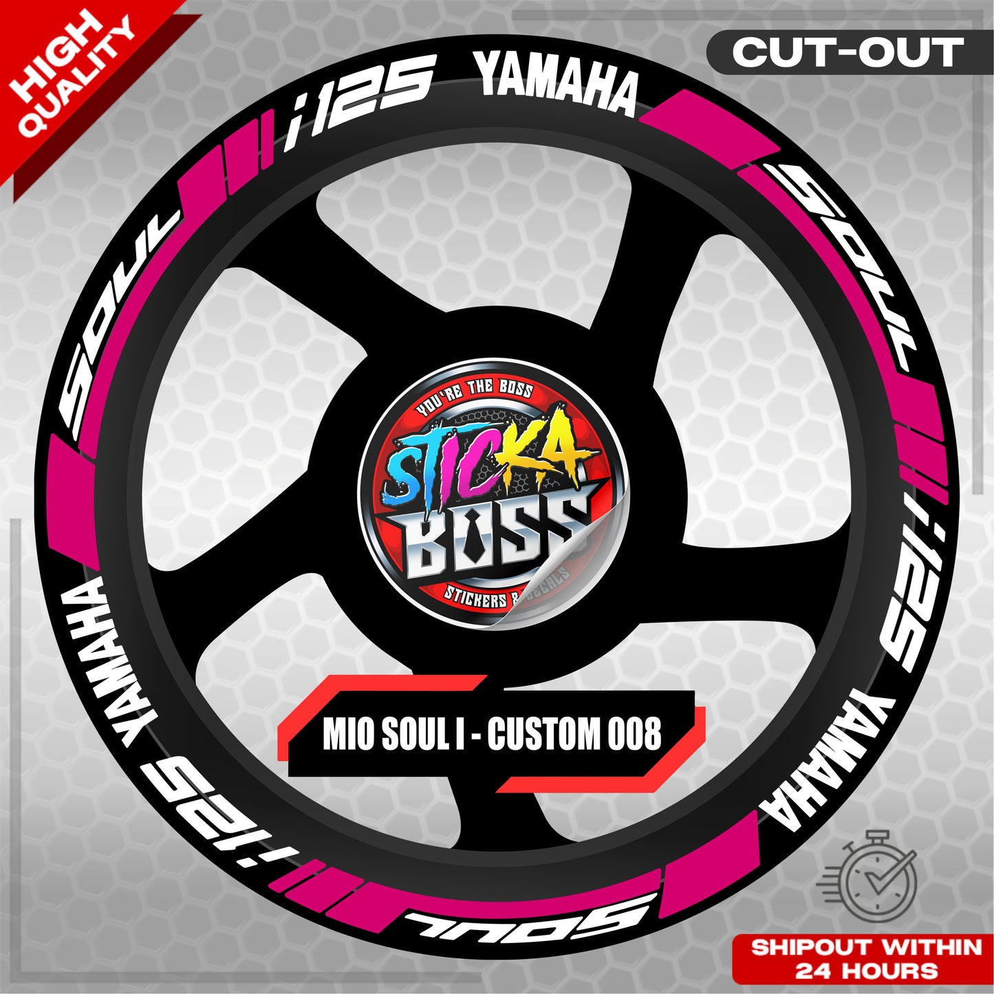 MIO SOUL I 125 MAG STICKER SET ( 2 MAGS ) - CUSTOM 008 | VINYL WATERPROOF CUT-OUT DECALS