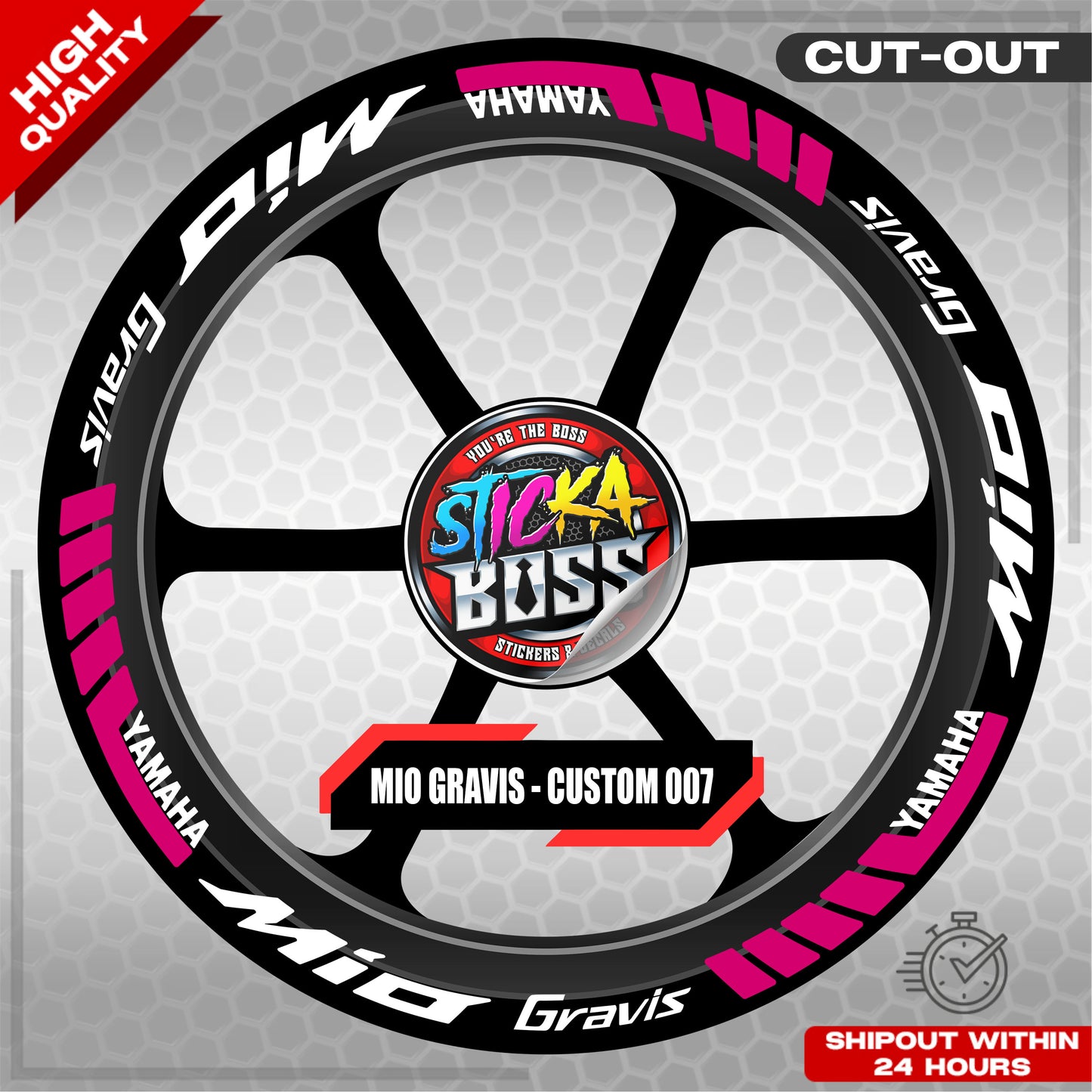 MIO GRAVIS MAG STICKER SET ( 2 MAGS ) - CUSTOM 007 | VINYL WATERPROOF CUT-OUT DECALS
