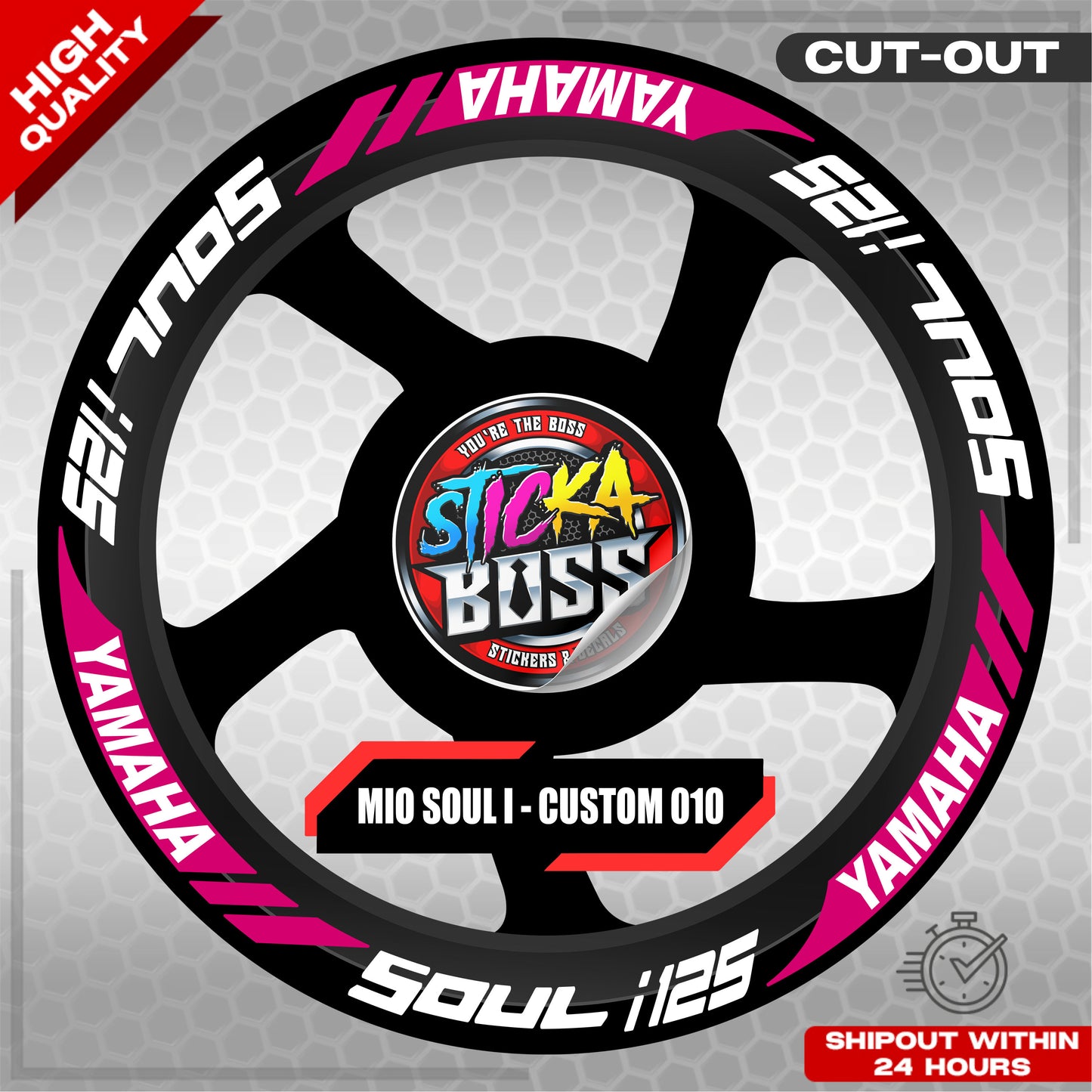 MIO SOUL I 125 MAG STICKER SET ( 2 MAGS ) - CUSTOM 010 | VINYL WATERPROOF CUT-OUT DECALS