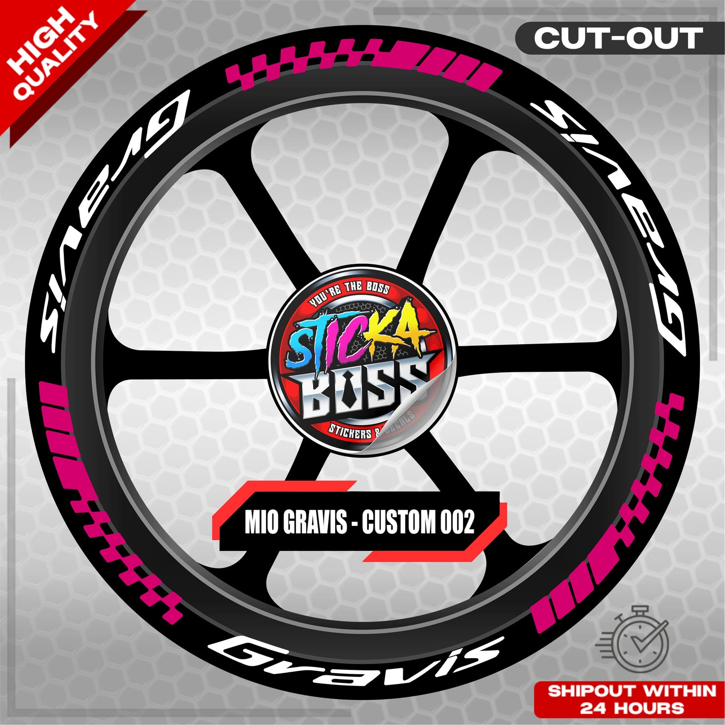 MIO GRAVIS MAG STICKER SET ( 2 MAGS ) - CUSTOM 002 | VINYL WATERPROOF CUT-OUT DECALS