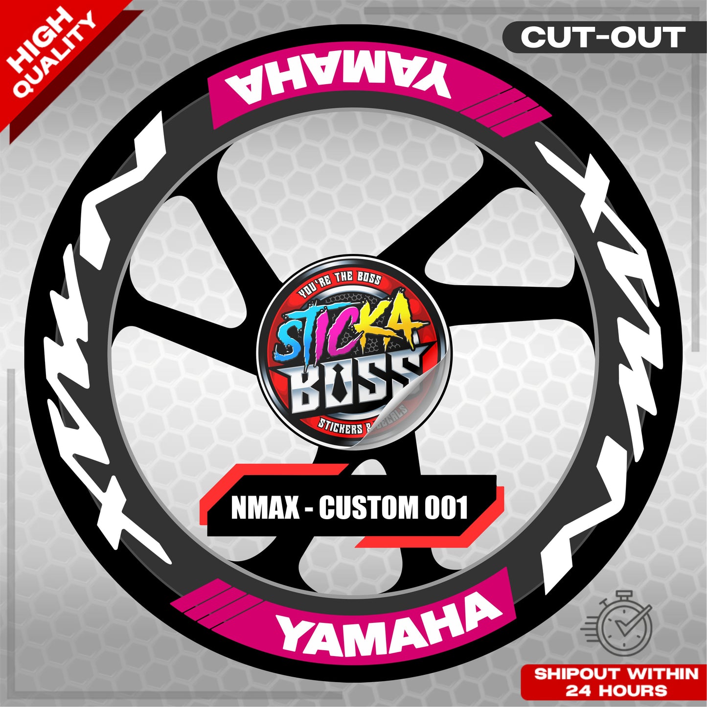 NMAX 155 MAGS STICKER SET ( 2 MAGS ) - CUSTOM 001 | VINYL WATERPROOF CUT-OUT DECALS