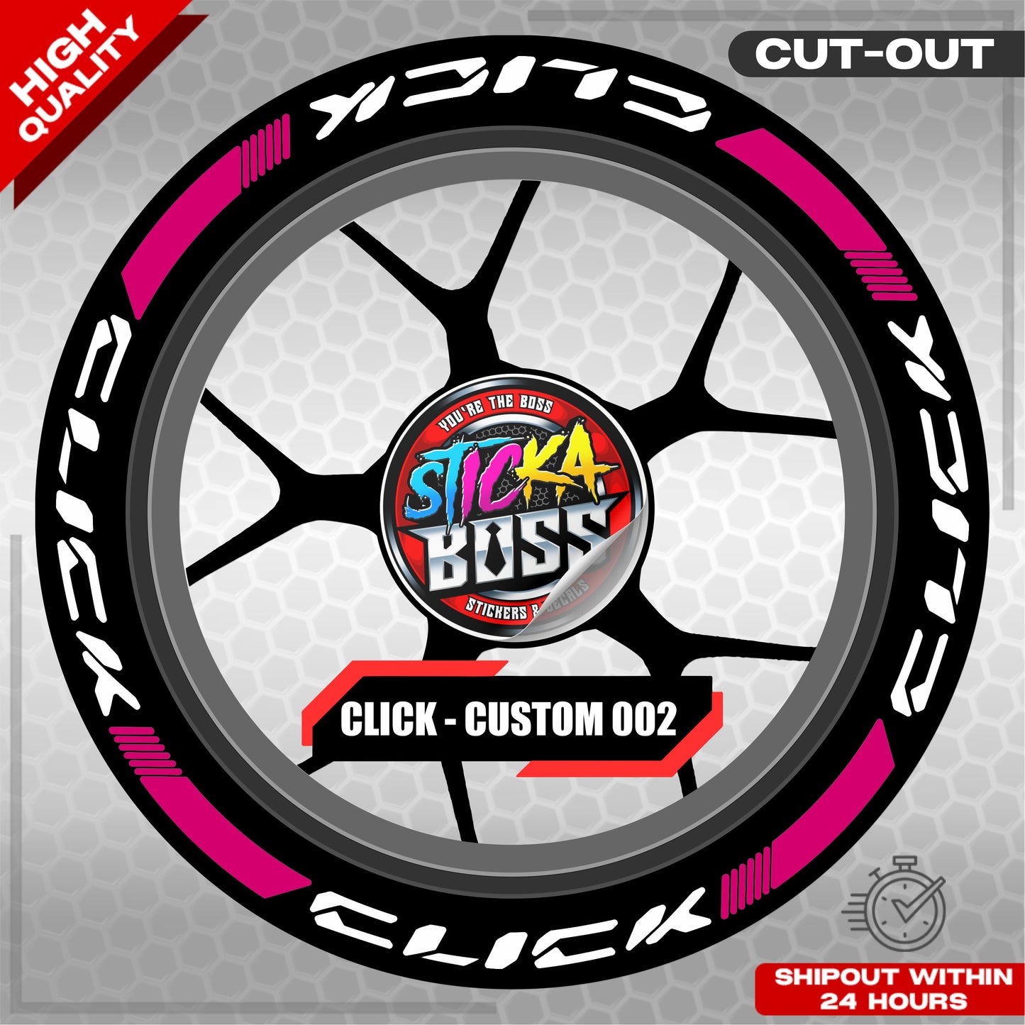 CLICK 125 / 150 / 160 MAGS STICKER SET ( 2 MAGS ) - CUSTOM 002 | VINYL WATERPROOF CUT-OUT DECALS