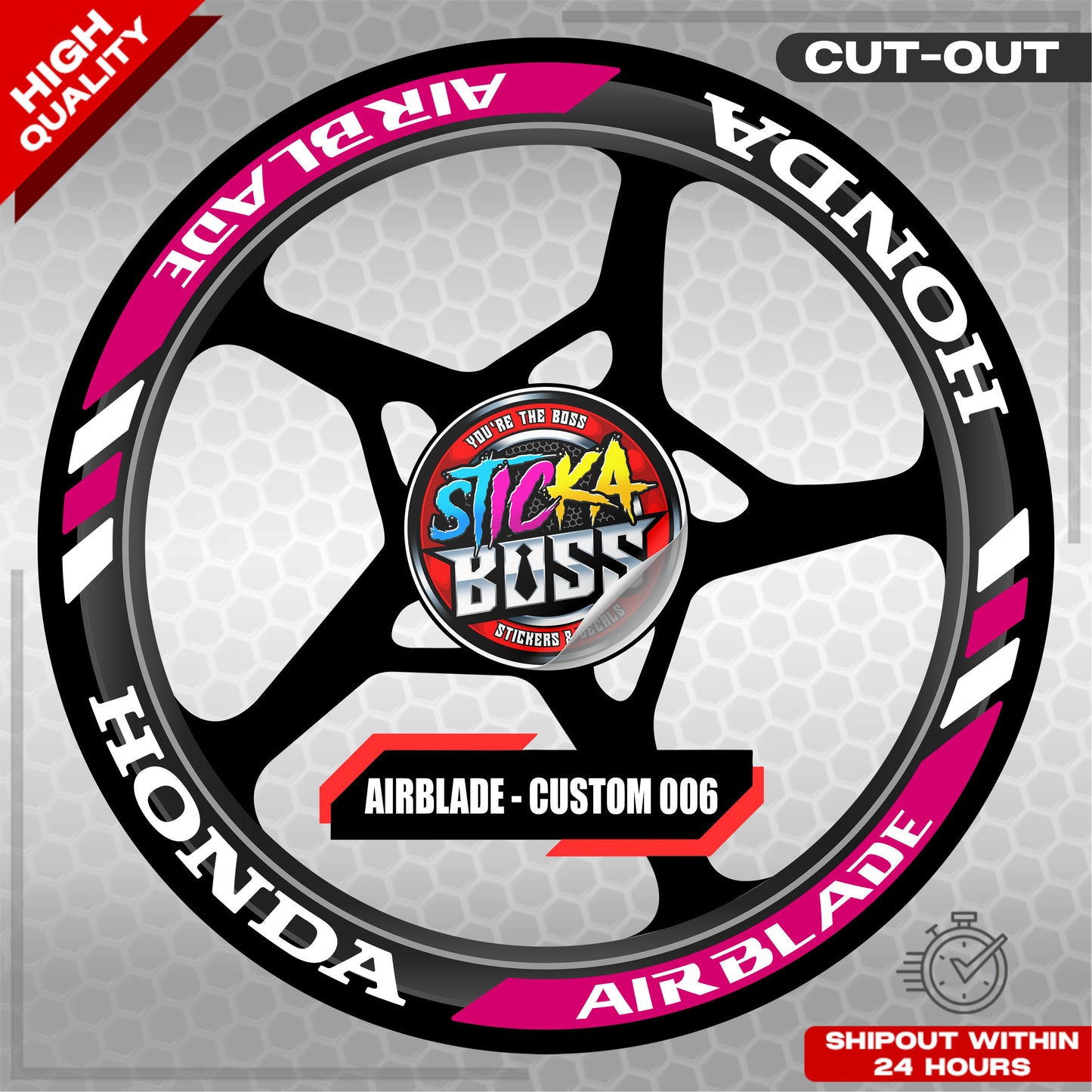 AIRBLADE 150 / 160 MAG STICKER SET ( 2 MAGS ) - CUSTOM 006 | VINYL WATERPROOF CUT-OUT DECALS