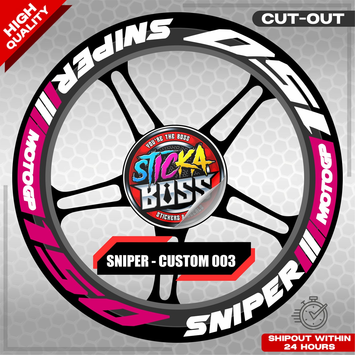 SNIPER 150 / 155 MAGS STICKER SET ( 2 MAGS ) - CUSTOM 003 | VINYL WATERPROOF CUT-OUT DECALS