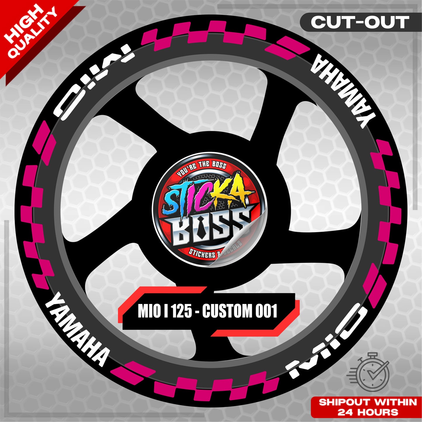 MIO I 125 MAGS STICKER SET ( 2 MAGS ) - CUSTOM 001 | VINYL WATERPROOF CUT-OUT DECALS