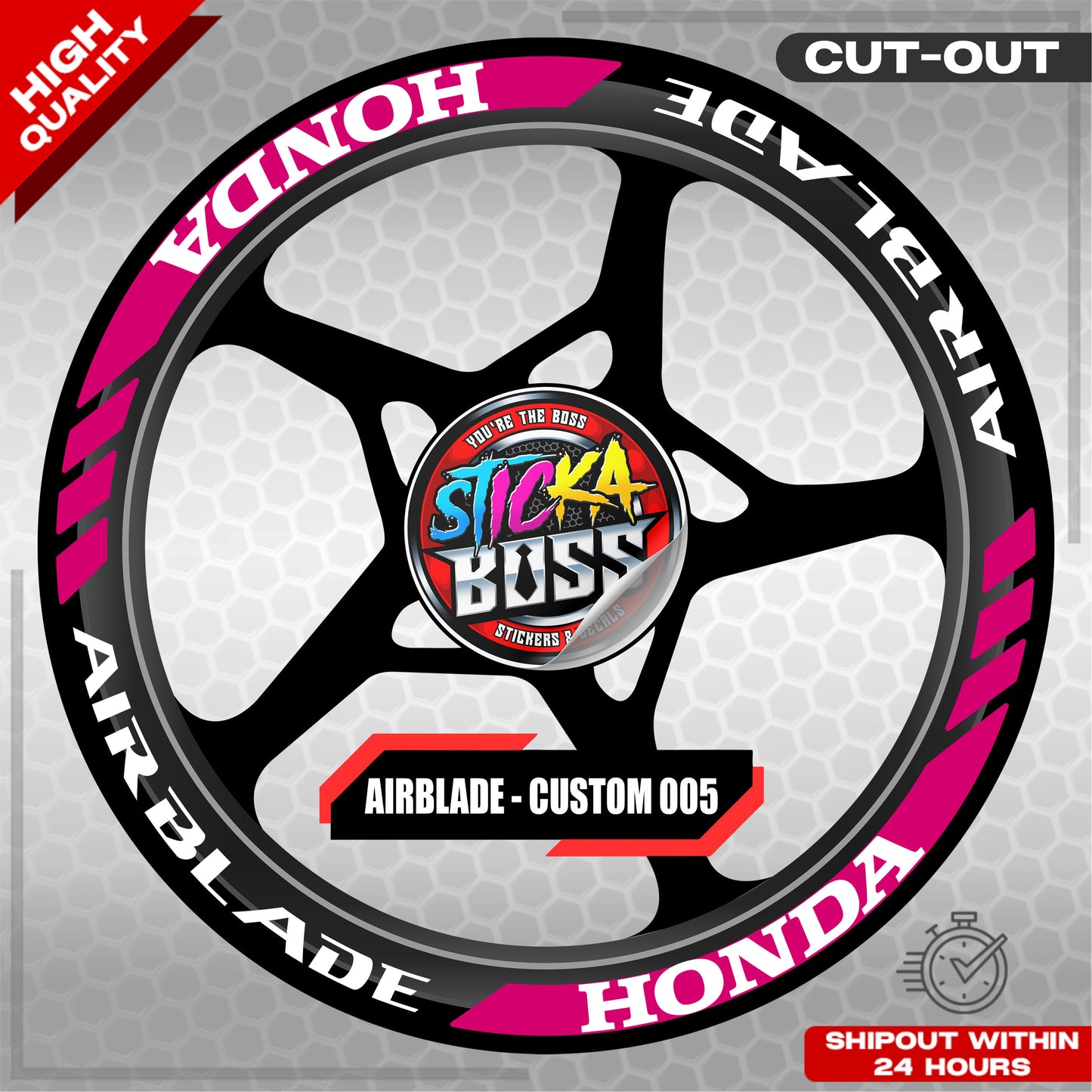 AIRBLADE 150 / 160 MAG STICKER SET ( 2 MAGS ) - CUSTOM 005 | VINYL WATERPROOF CUT-OUT DECALS