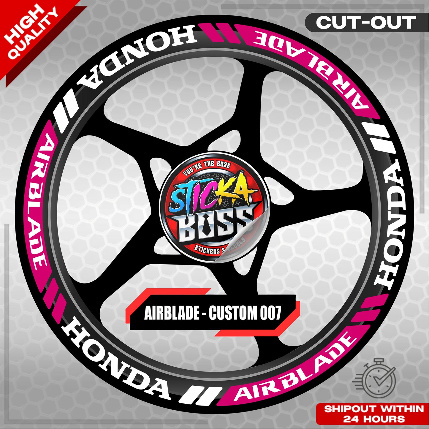 AIRBLADE 150 / 160 MAG STICKER SET ( 2 MAGS ) - CUSTOM 007 | VINYL WATERPROOF CUT-OUT DECALS