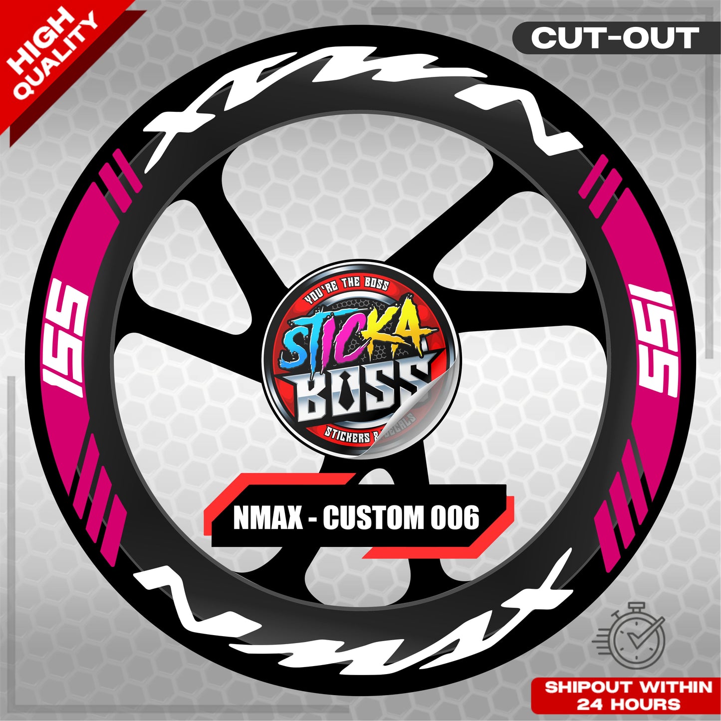 NMAX 155 MAG STICKER SET ( 2 MAGS ) - CUSTOM 006 | VINYL WATERPROOF CUT-OUT DECALS